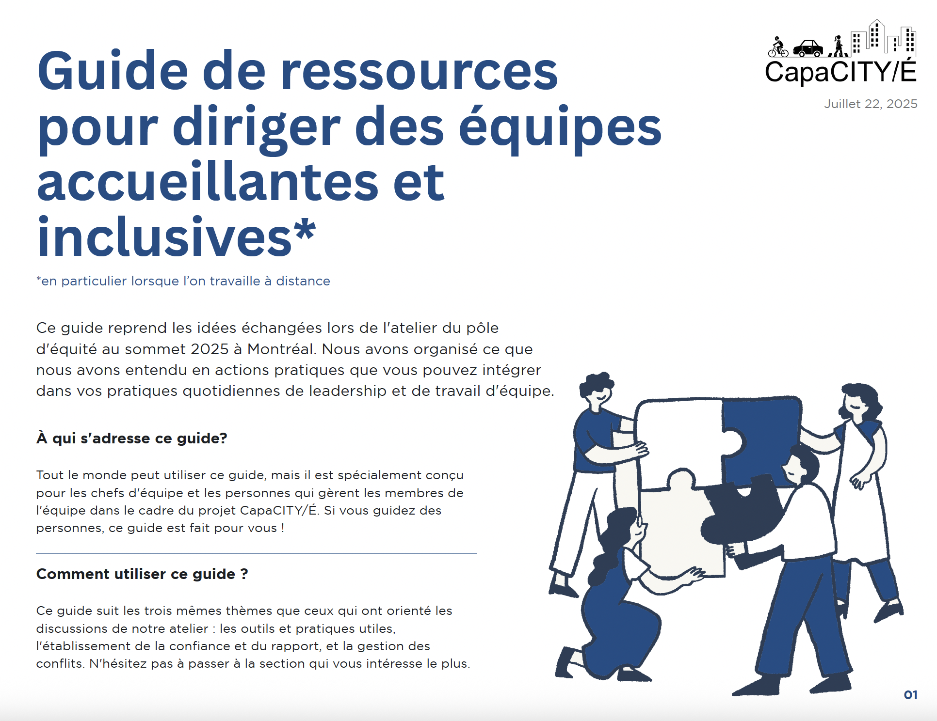Guide de ressources pour diriger des équipes accueillantes et inclusives, en particulier lorsque l’on travaille à distance